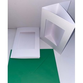 A5 3-Fold Rectangle Aperture Card with C5 Coloured Envelope For Birthday Wedding Invitations Greeting Cards Crafts Christmas Cards Envelopes With Blank Card Set of 10 (Dark Green)