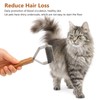 Pet Undercoat Rake Brush Double Sided Knots Removal Massage Wood