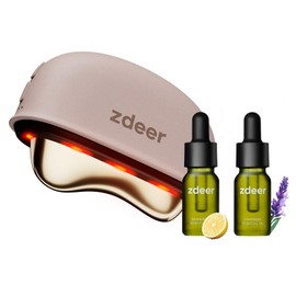 ZDEER Heated Gua Sha Face Massager with Red Light & 2 × 10ml Essential Oils, Electric Facial Sculpting Tool for Face & Neck, 3 Heat & Vibration Levels for Sculpting, Firming & Skincare, Pink