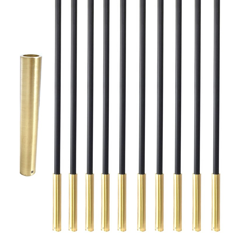 Langdoly 5/8" Round Iron Baluster Brass Base Shoes with Set
