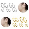 10 pares de Aretes de Aro Pequeños de Acero Inoxidable,