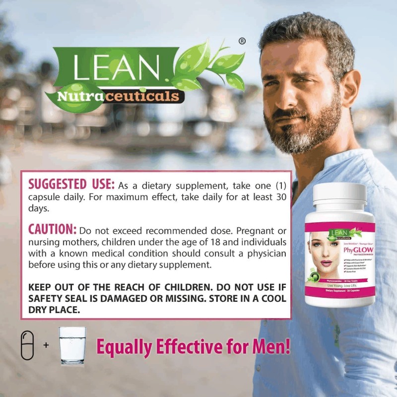 Lean Nutraceuticals Phytoceramides 350mg Ceramide Skin Care Hydration Moisture Restoring