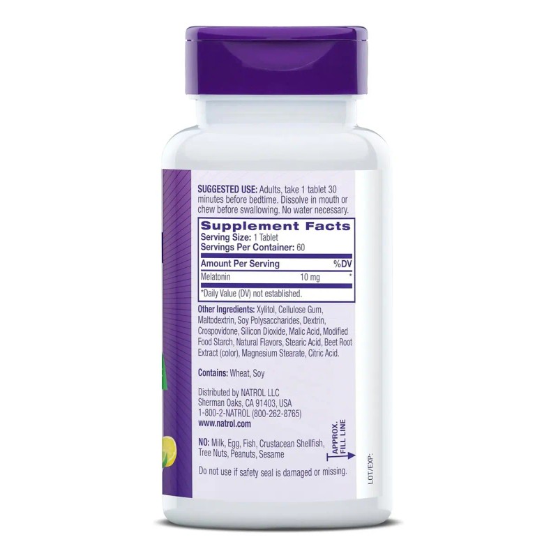Natrol Melatonina 10mg Tabletas Sueño Descanso Citricos