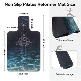Non-Slip Pilates Reformer Mat Cover, 39 x 23” Pilates Towel Mat, Dark Green