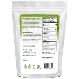 Z Natural Foods Goat Milk Powder - Pure Netherlands Full Cream Milk, Powdered Goat Milk, Highly Nutritious, Easy Digestion - Whole Goats Milk for Adults for Smoothies, Cooking, Baking, 2 lbs