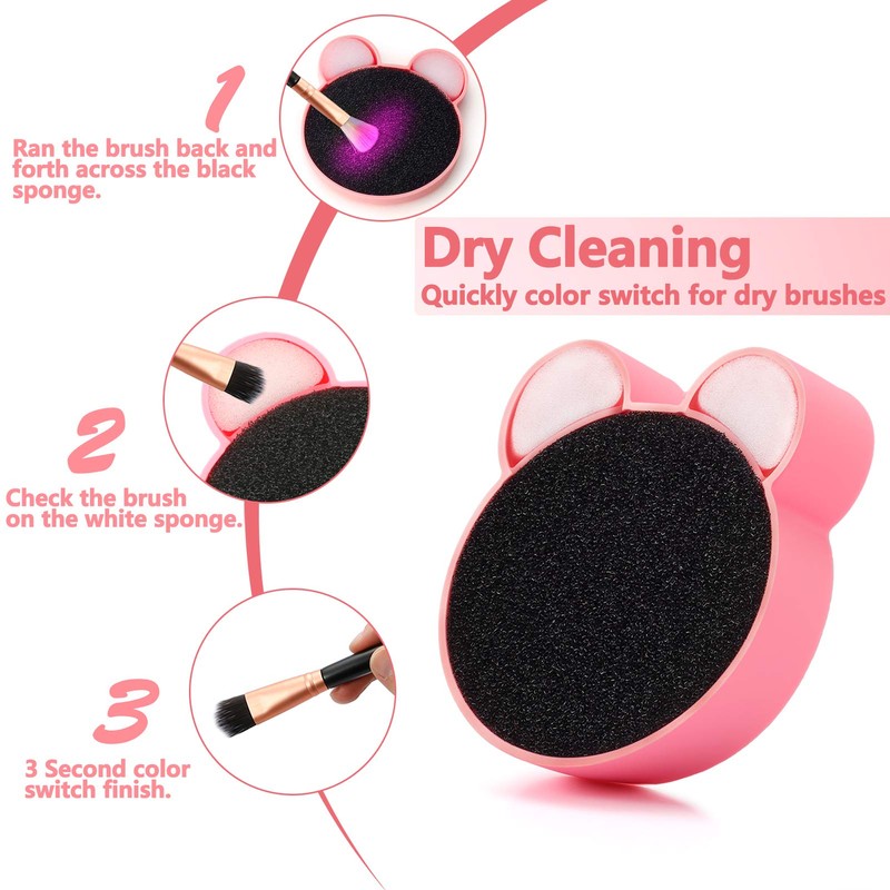 TailaiMei 2 Pack Makeup Brush Cleaning Mat with Color Removal