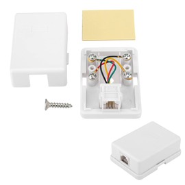 Phone Jack Surface Mount Single Port Telephone Jack Box 4 Screw Terminals to 1 RJ11 6P4C Female 2pack white