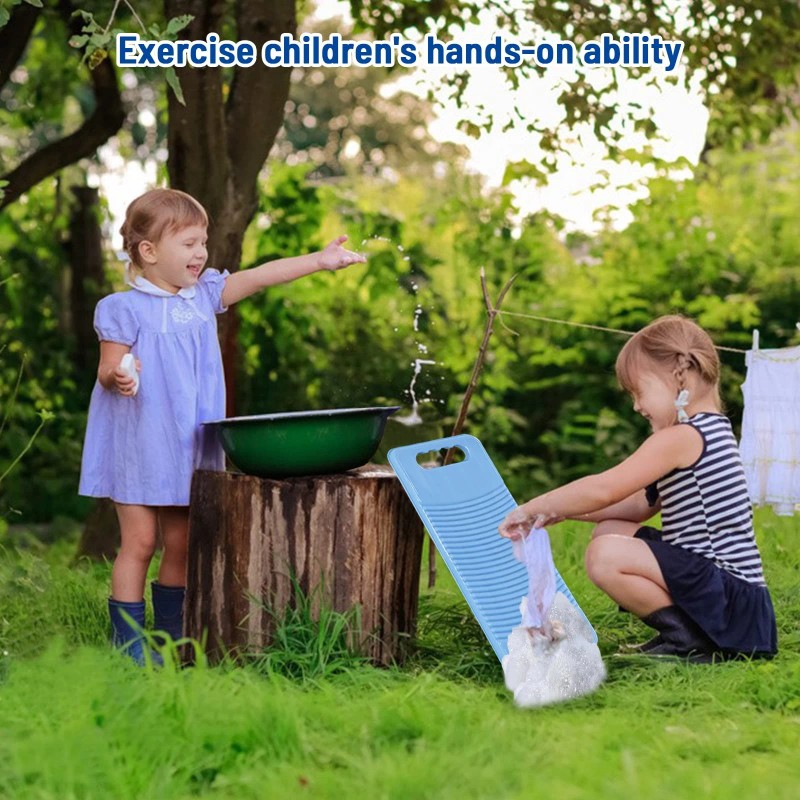 Mzd Plastic Rectangle Washboard Washing Clothes Board 50cm Long green