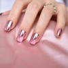 EchiQ Chrome Punk Metallic Pink Square Press On False Nails