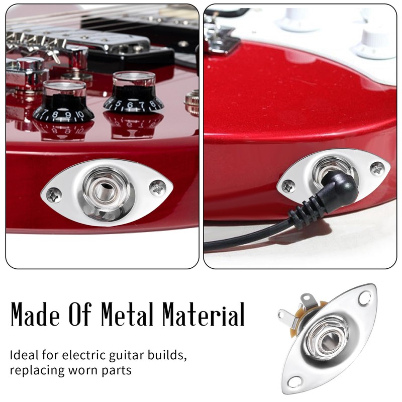 Guitar Output Jack Plate 6.35mm Electric Guitar Input Jack 1/4"