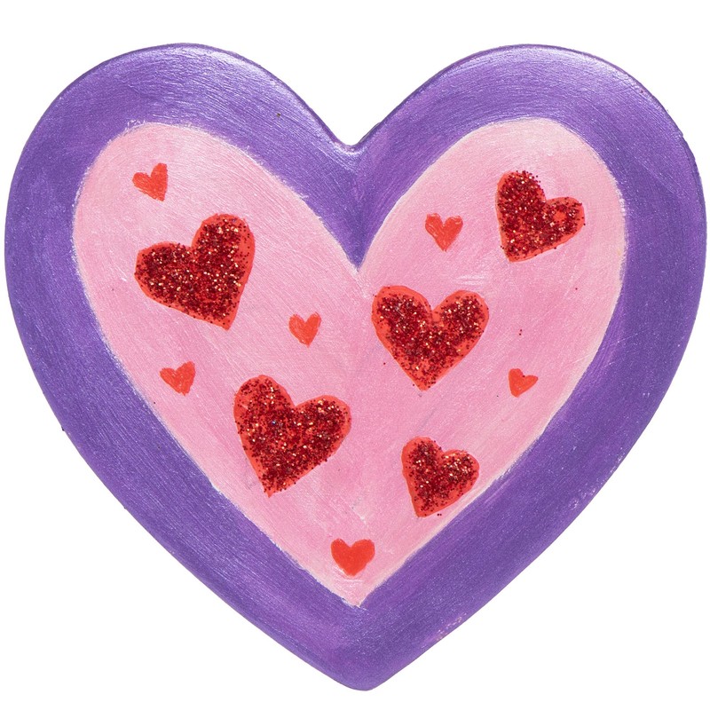 Baker Ross Heart Ceramic Coasters - Box of 6, Valentine
