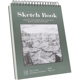 Sketch Book 9x12, Drawing Paper Pad,100 Sheets, Top Spiral Sketch Pad, 68lb/100gsm Sketchbook for , Art Supplies for Adults, White. - Color: 9-x-12-inch: 1 Pack