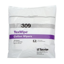 Texwipe TX309 TexWipe 9" x 9" Cotton Cleanroom Wiper (Pack of 300)