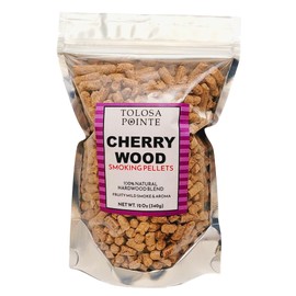 Tolosa Pointe Cherry Wood Smoking Pellets 12 Oz for Smokers & Grills, Hardwood BBQ Pellets, Sweet Mild Smoke Flavor for Pork, Chicken, Fish, Beef, Pro-Grade Grilling Fuel (Pack of 1)