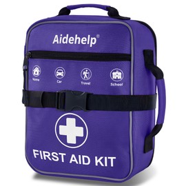 520 Pieces Premium First Aid Kit - Large Emergency Medical Kit for Survival, Car, Home, Travel, Camping, Backpack, Hiking, School (Purple)