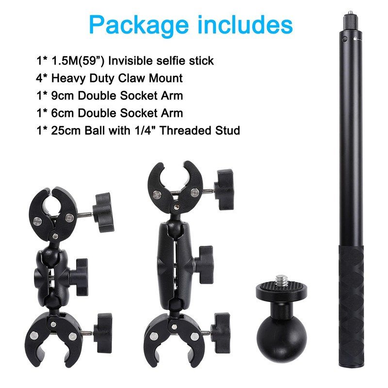 Motorcycle Mount kit for Insta360 One X5 X4 X3 X2