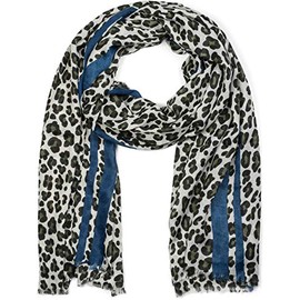styleBREAKER 01017082 Women's Scarf with Leo Pattern, Coloured Stripes and Fringes, Scarf -