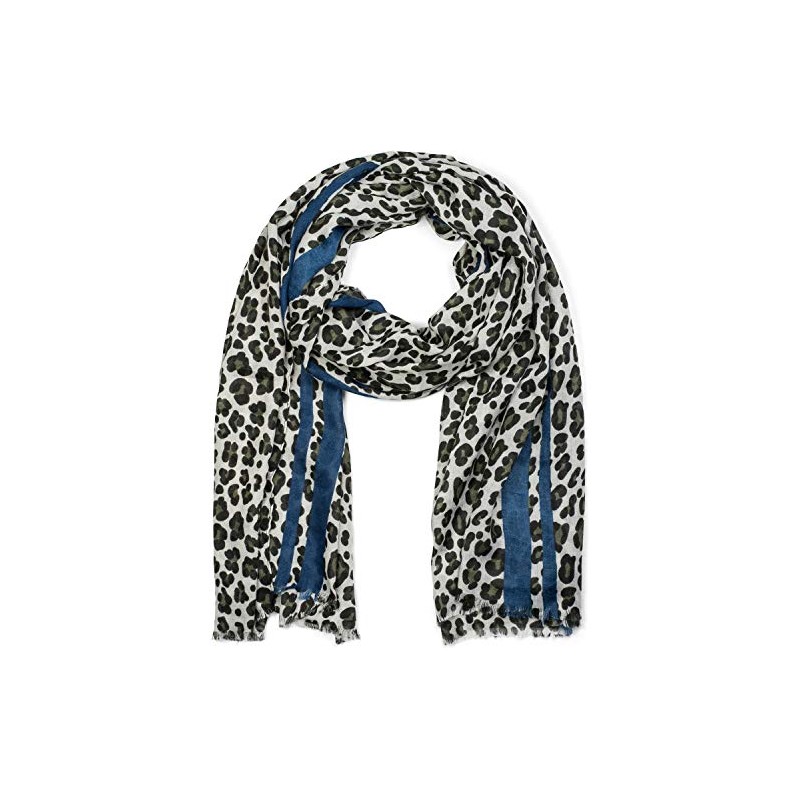 styleBREAKER 01017082 Women's Scarf with Leo Pattern, Coloured Stripes and