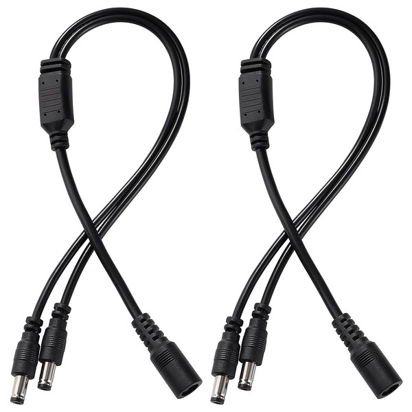 KUOQIY 2 PCS 5.5x2.1 mm 5-24 V 1 Female to