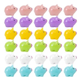 QHLWTT 30Pcs Beautiful Luminous Mini Resin Pigs Glow in the Dark Miniature Resin Pigs Figurines Decoration Garden Miniature Moss Landscape for Home Party Decoration