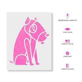 Cartoon Bull Terrier Stencil - Dog Stencil, Durable for Crafting Dog Art and Gifts, Pet Stencil