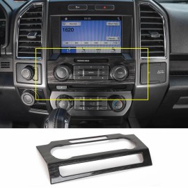 Xtreme trux Molded Black Wood Grain Radio Bezel Dash Trim Cover For 17-21 Ford F250 F350