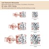 3 Pairs Rose Gold Tiny Imitation Moissanite Earrings Set for