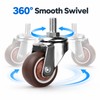 4-Piece Furniture Caster Wheels – 360° Swivel Soft Rubber Casters