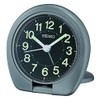 Seiko Sakai Travel Bedroom Alarm Clock, Metallic Dark Silver