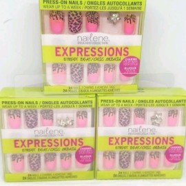 Nailene press on So Natural 3-24 knotty girls ,72 nails total sealed, 6 charms