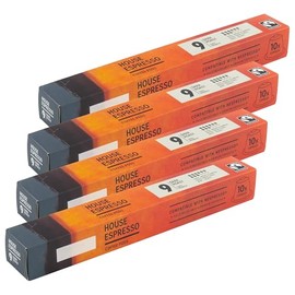 40 x House Espresso Coffee Pod Capsules, Dark Roast, Strength 9, 100% Arabica Beans, Aluminium, Compatible with Nespresso®