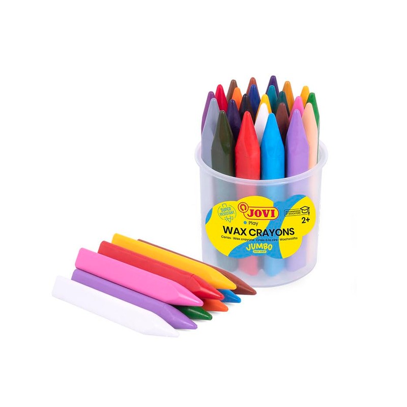 Jovi Jumbo Wax Crayons in Plastic container (12 UNITS) Back
