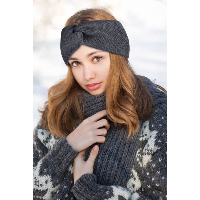 Neverless® Knitted Winter Headband with Knot, Ear Protection for Women