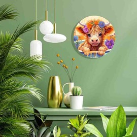 Cow Stamped Cross Stitch Kits for Adults Beginner,Flower Counted Cross Stitch Kits Printed Stitching Cute Patterns Dimensions Needlepoint Art Crafts Embroidery Kits for Adults Beginners (no Frame)