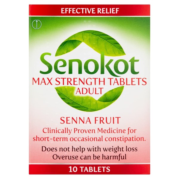 Senokot Max Strenght Natural Senna Tablets for Constipation Relief, Pack of 10