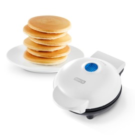 DASH DASH Mini Maker Electric Round Griddle for Individual Pancakes, Cookies, Eggs & other on the go Breakfast, Lunch & Snacks with Indicator Light + Included Recipe Book - White
