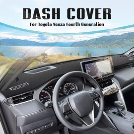 FIILINES Dash Cover for 2021-2024 Toyota Venza, Dashboard Mat Accessories Dash Cover Sunshade Nonslip Mesh Protector No Glare Black
