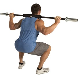 GoFit 16 Inch Naylon Barbell Pad with 15 Millimeter High-Density Foam - Protect Neck & Shoulders During Weight Lifting Sessions to Prevent Injury/Pain, Black, GF-BPAD