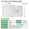 12 Inch 6PK Square LED Flush Mount Ceiling Light, 30W,