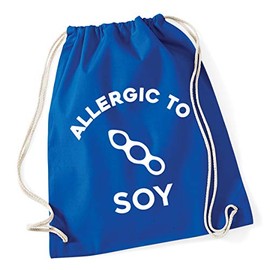Hippowarehouse Allergic to soy Drawstring Cotton School Gym Bag 37cm x 46cm, 12 litres