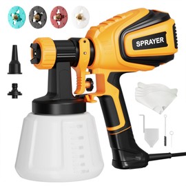 VONFORN Paint Sprayer, 700W HVLP Spray with Cleaning & Blowing Joints, 4 Nozz...