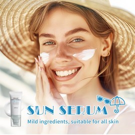 2 Pcs Centella Sunscreen SPF 50, Centella Water-Fit Sun Serum, Long-Lasting Protection, Nourishing Skin Protection and UV Defens.
