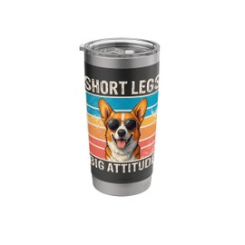 Short Legs Big Attitude Corgi Retro Vibes Legs Big Attitude Stainless Steel Insulated Tumbler
