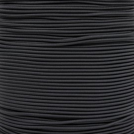 GOLBERG Elastic Shock Cord - 2.5mm, 1/32, 1/16, 3/16, 5/16, 1/8, 3/8, 5/8, 1/4, 1/2 inch Diameter - 10, 25, 50, 100 ft Lengths - Made in The USA (Black, 2.5mm x 25ft)