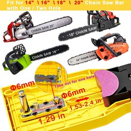 OMCCHK Chainsaw Teeth Sharpener, Portable Chain Saw Sharpener Tool, Universal Chainsaw Sharpener with 4 Bits Saw Chain Sharpener, Chainsaw Sharpener Jig for 12"-22"