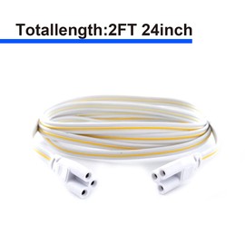 SOSEN 48 Pack T5 T8 LED Lamp Connecting Wire，Double End 3Pin Connector Cable 2FT Ceiling Lights Daylight LED Integrated Tube Cable，24 Inch Linkable Cords for LED Tube Lamp