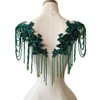 Pair Beaded Rhinestones Tassel Applique Embellishment for Clothes,Pure Handsewing Crystal