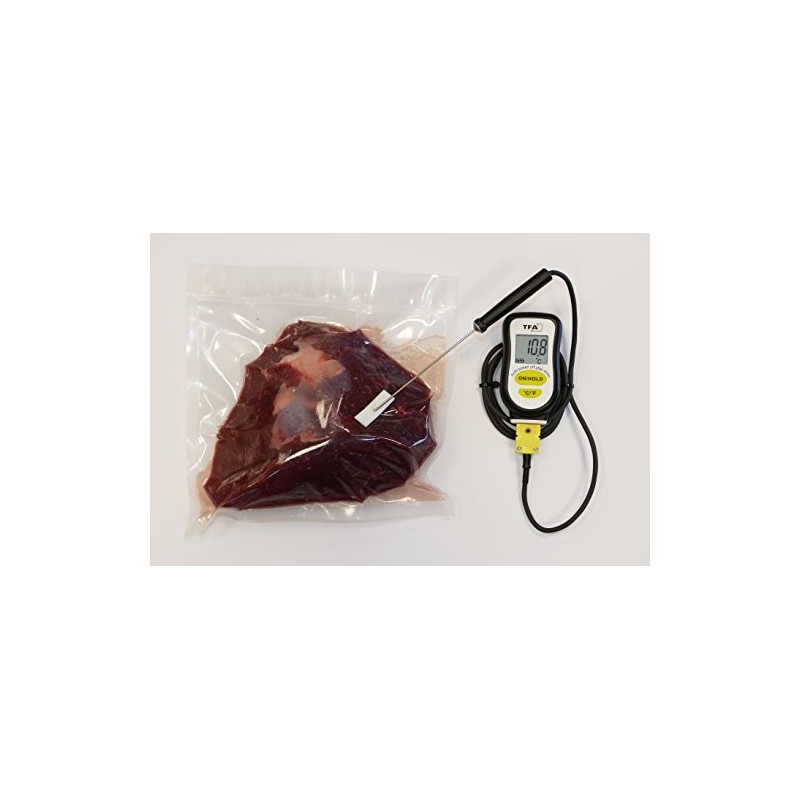 TFA-Dostmann Digitales Thermometer with Stainless Steel Probe Sous-Vide and Foam
