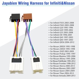 Jayubien ISO Radio Wiring Harness for Nissan Stereo Wire Adapter 1995-2008,Compatible with Infiniti Radio Connector 1990-2008,10Pin 6Pin Car Stereo Plug