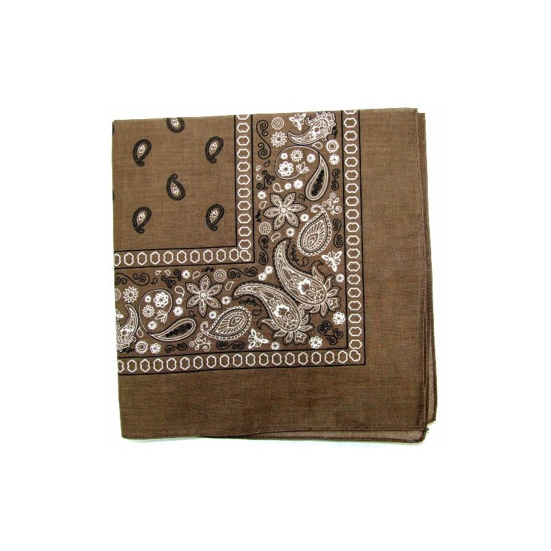 Kaiser Novelty Bandanas Paisley Cotton Bandanas (Brown 22 X 22